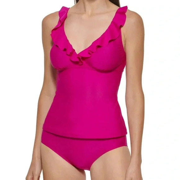 NWT DKNY swim suit top size large - Picture 1 of 8